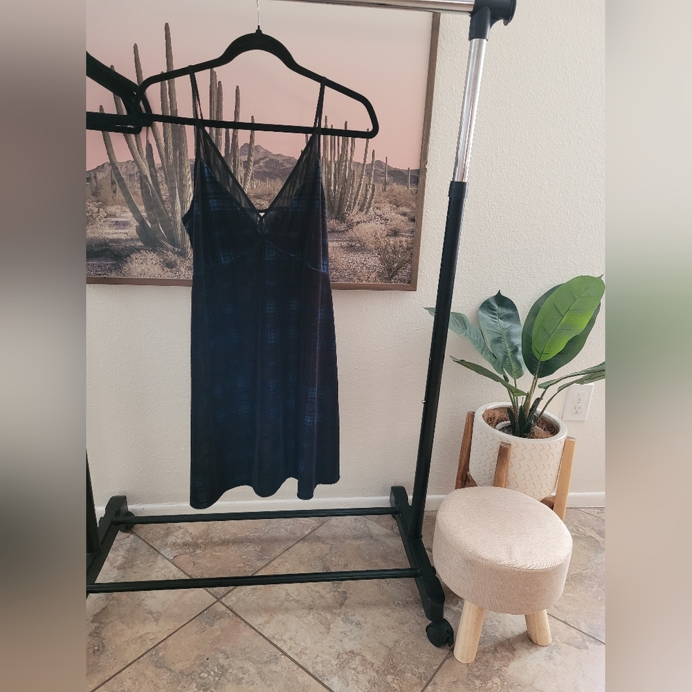 Dark Blue & Black Velvet Cocktail Dress